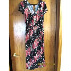 Black & Flower print jumper - size small